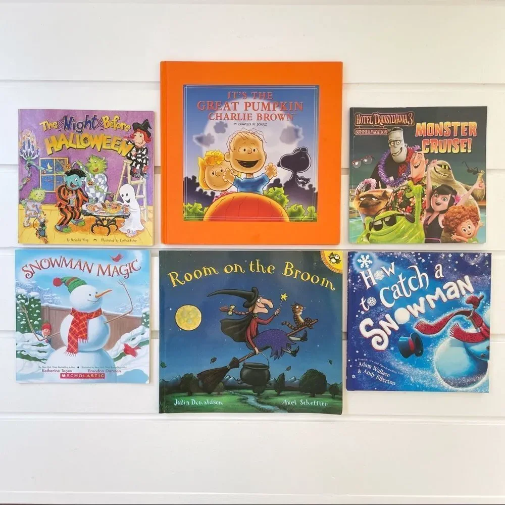 Childrens Halloween and Christmas Themed Hardcover & Paperback Book Lot